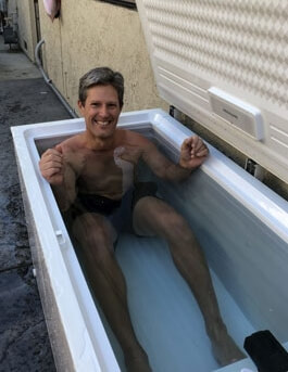 dude in ice bath